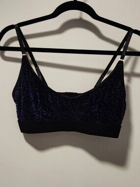 Kilo Brava Royal Blue Velvet Burnout Mesh Bralette